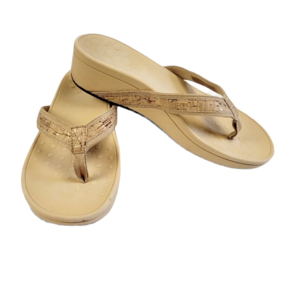 Vionic High Tide Gold Cork Sandals Size 9W